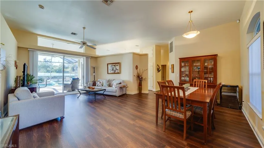 Dining room and living room with LVP flooring