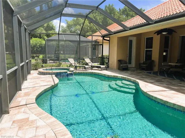 Pool/spa located on a golf course