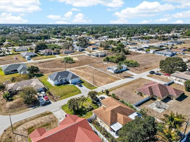 Aerial view of residential area