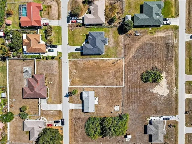 Aerial perspective of suburban area