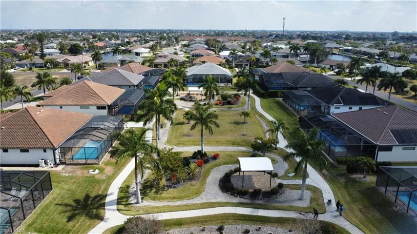 Aerial view of residential area