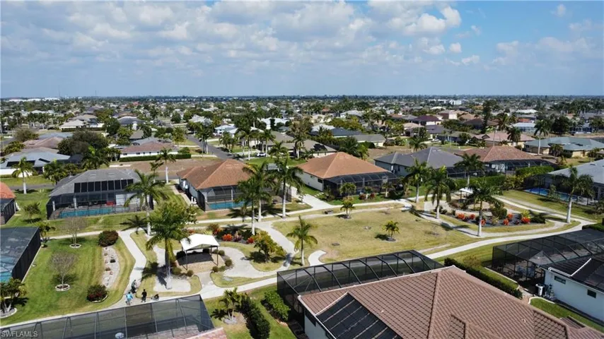 Aerial view of residential area