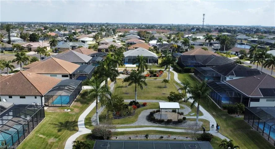 Aerial view of residential area