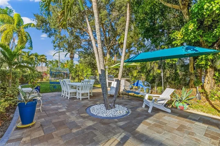 View of patio with outdoor dining space