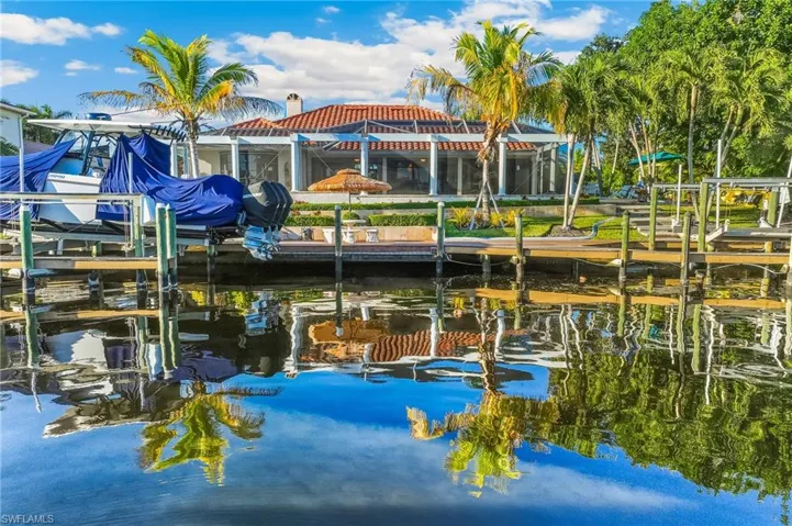 Dock area with boat lift