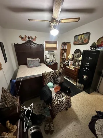 Bedroom with a ceiling fan