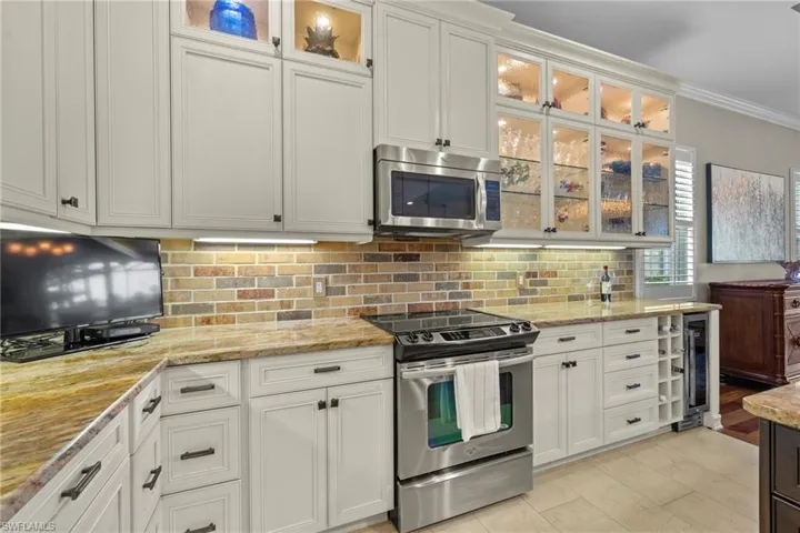 Extended counter space with wine cooler