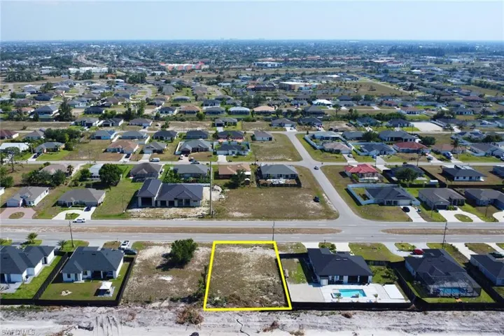 Aerial view with a residential view