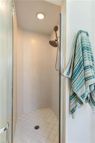 Bathroom with an enclosed shower