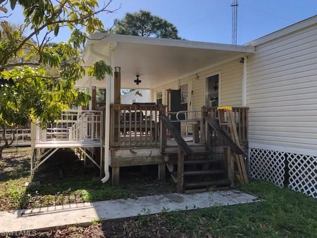 Wooden deck with covered porch