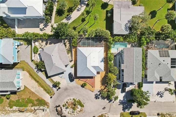 Aerial view of residential area