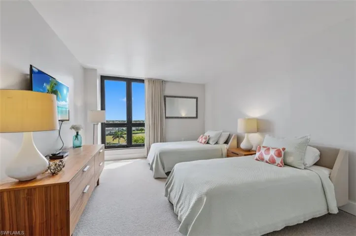 Bedroom with carpet flooring