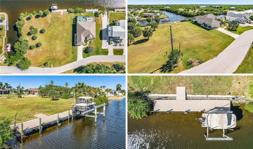 Aerial view of residential area with a nearby body of water