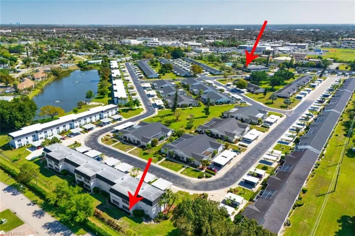 Rear of Condo and Arrow to Community Center