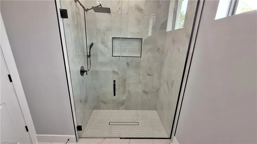 Bathroom with a shower stall