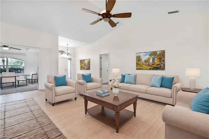 Ai StagingGreat Room with Volume and Cathedral Ceiling