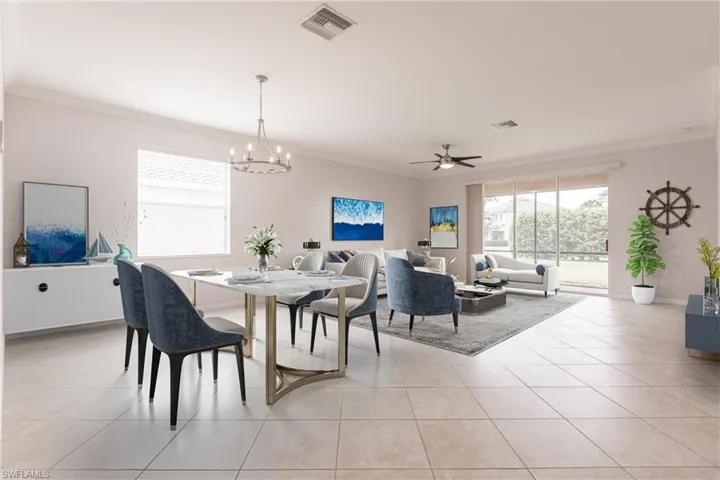 Virtually Staged Living Dining Room