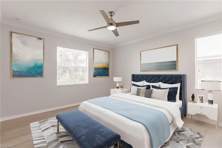 Virtually Staged Main Bedroom