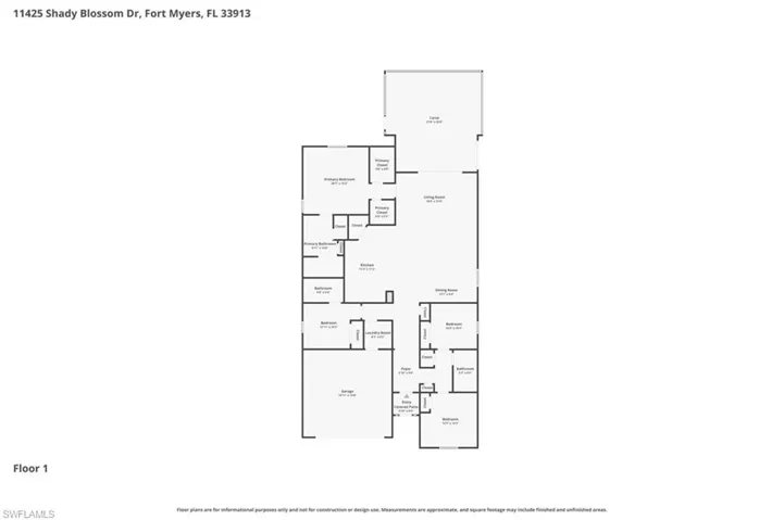 Trevi 4 bedroom 3 bath floor plan