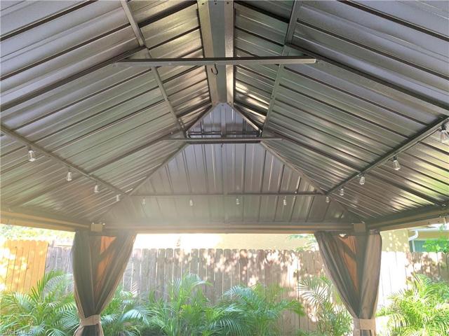 Under the gazebo roof