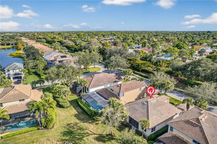 Aerial view of residential area