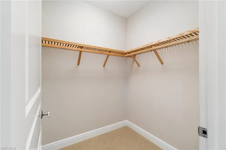 Spacious closet with carpet