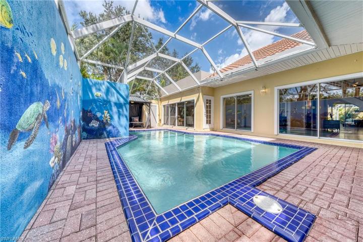 Private screened in pool area