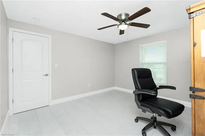 Office space featuring ceiling fan