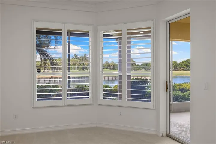 Primary Bedroom Bay Windows with Plantation Shutters