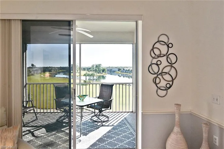 Balcony with a water view