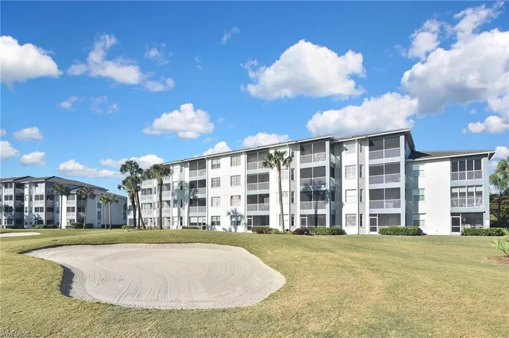 View of building from golf course