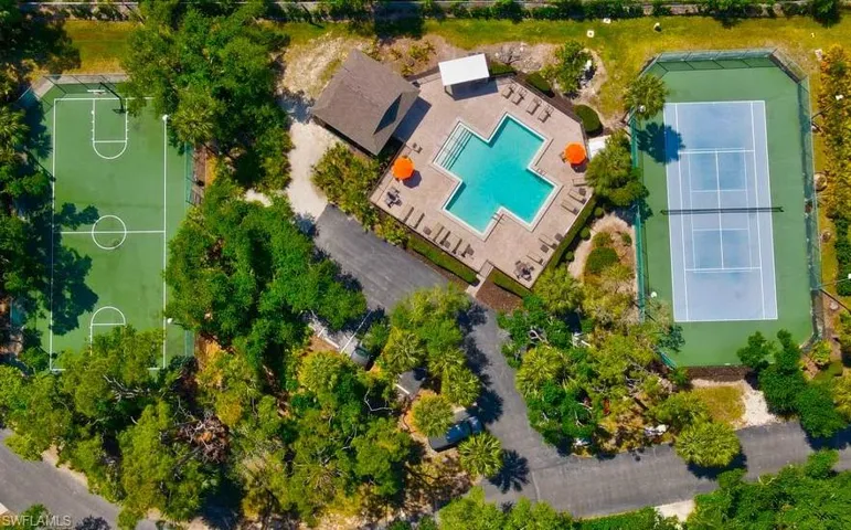 Basketball, pool and tennis/pickle ball courts