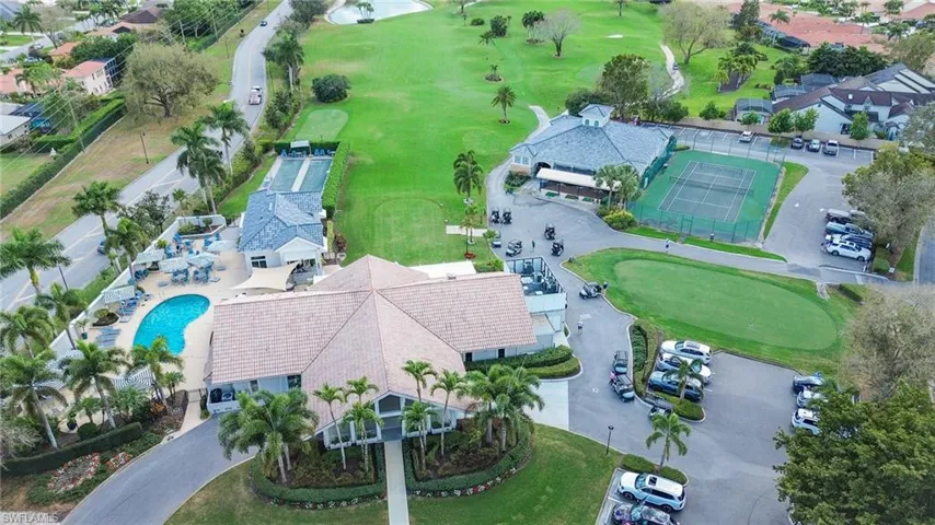 Aerial view of a golf course