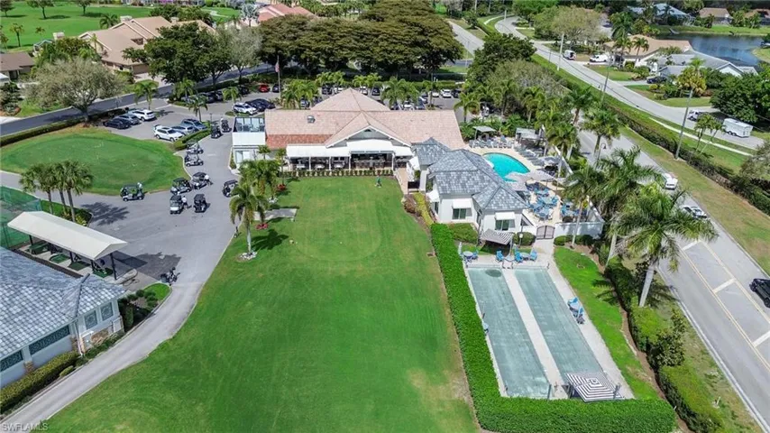 Bird's eye view of a golf club