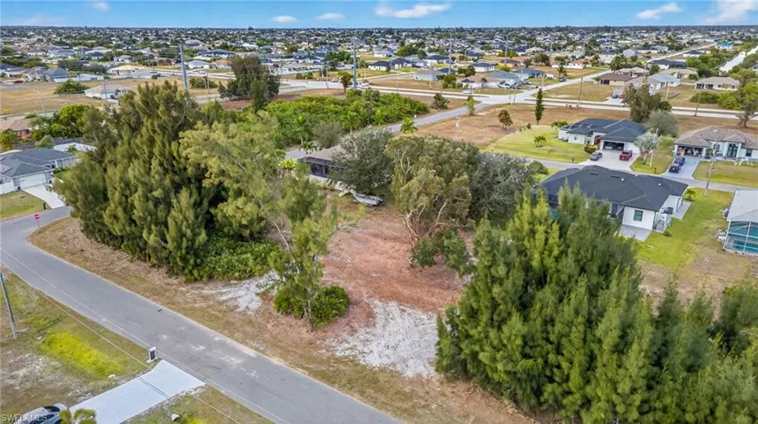 Aerial view of residential area