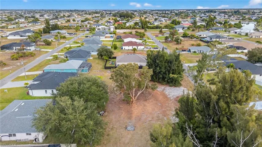 Aerial view of residential area