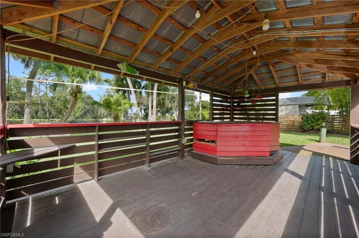 View of wooden deck