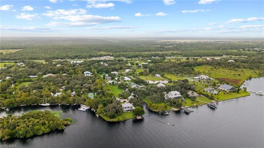 Aerial view of a large body of water