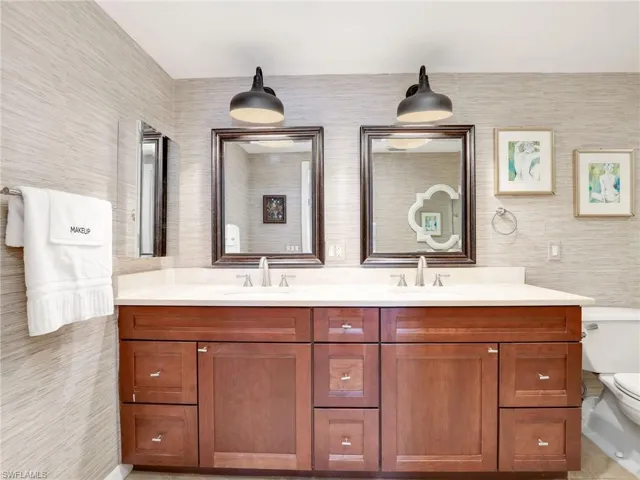 Bathroom with dual vanity