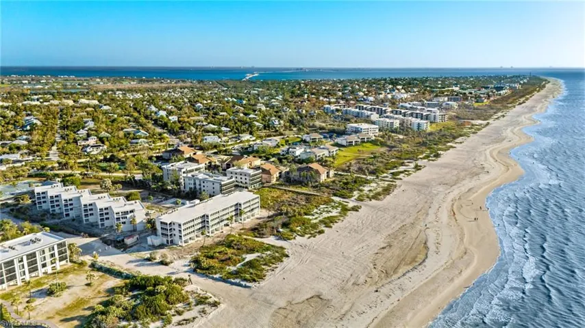 Aerial view of expansive beach
