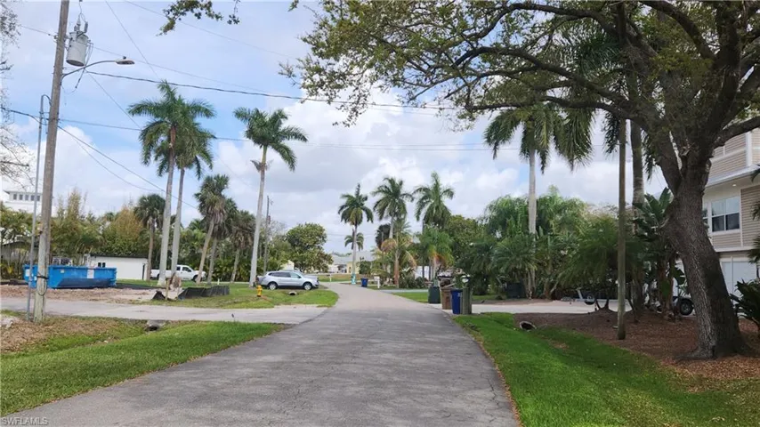 From the lot looking down the street