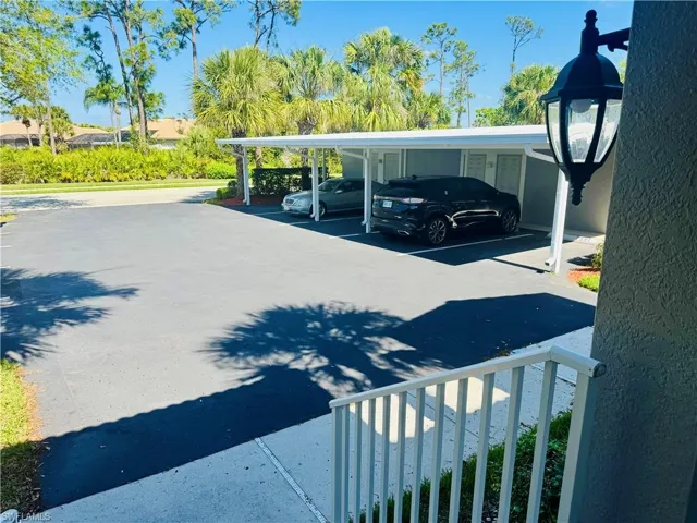View of covered parking lot