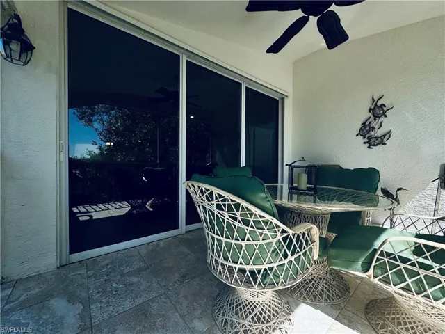 View of patio / terrace featuring a ceiling fan