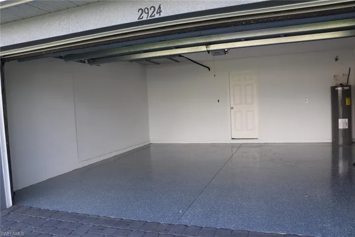 Garage with water heater