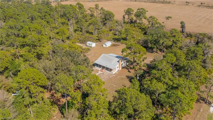 Aerial view of sparsely populated area