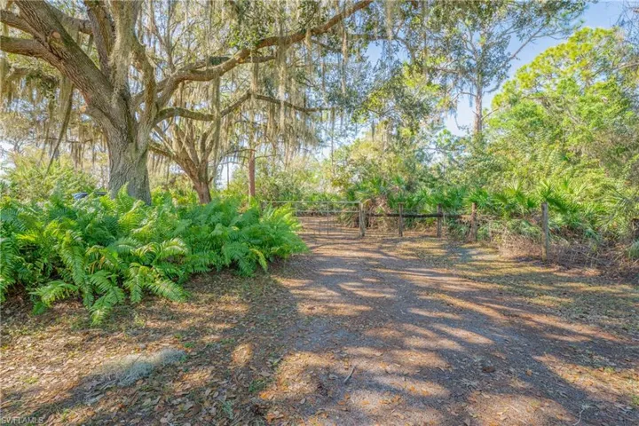 View of yard with a gate