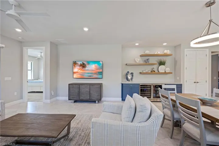 open concept living dining area