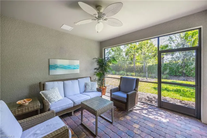 covered rear lanai is plumbed for your outdoor kitchen grilling