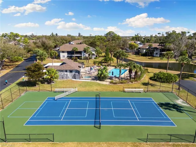 View of tennis court