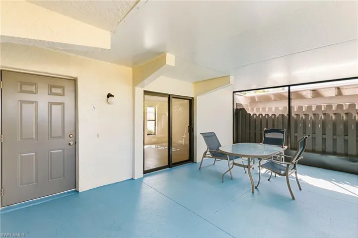 View of patio featuring outdoor dining area